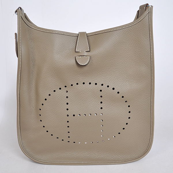 1043 Hermes 32 centimetri Evelyn borsa in pelle clemence in Grigio Scuro